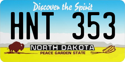 ND license plate HNT353