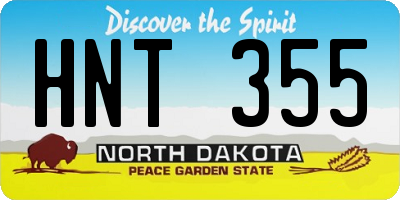 ND license plate HNT355