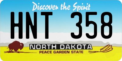 ND license plate HNT358