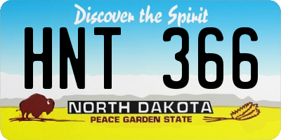 ND license plate HNT366