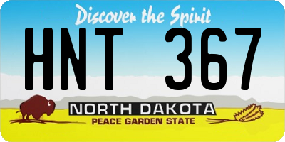 ND license plate HNT367
