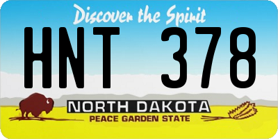 ND license plate HNT378