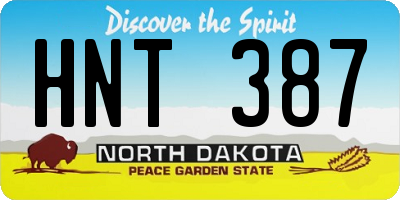 ND license plate HNT387