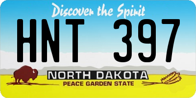 ND license plate HNT397