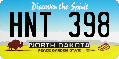 ND license plate HNT398