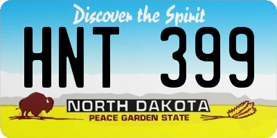 ND license plate HNT399