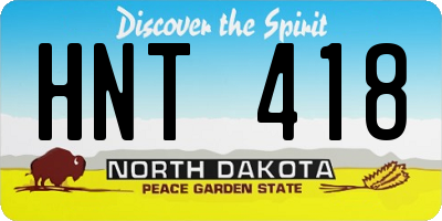 ND license plate HNT418