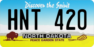 ND license plate HNT420