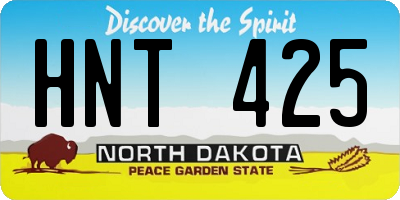 ND license plate HNT425