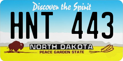 ND license plate HNT443