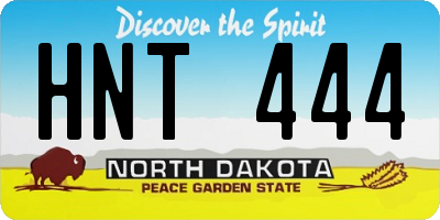 ND license plate HNT444