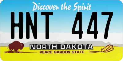 ND license plate HNT447
