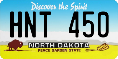 ND license plate HNT450