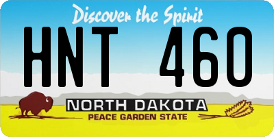ND license plate HNT460