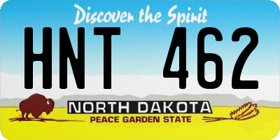 ND license plate HNT462