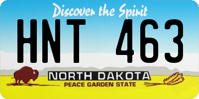 ND license plate HNT463