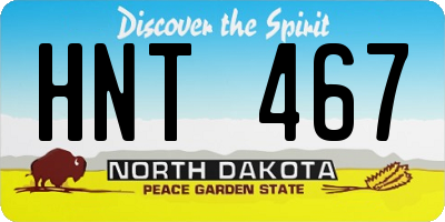 ND license plate HNT467