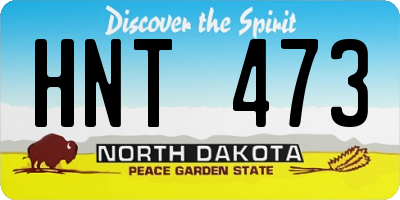 ND license plate HNT473