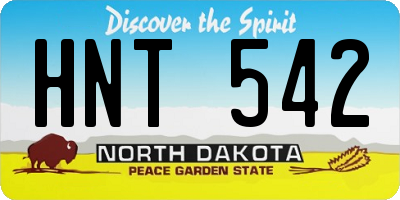 ND license plate HNT542