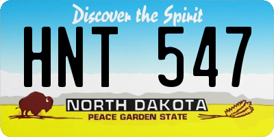 ND license plate HNT547