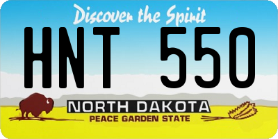 ND license plate HNT550
