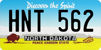 ND license plate HNT562