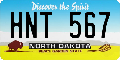 ND license plate HNT567