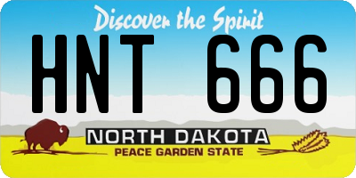 ND license plate HNT666