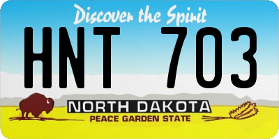 ND license plate HNT703