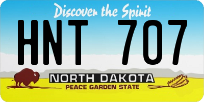 ND license plate HNT707