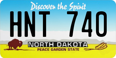 ND license plate HNT740