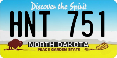ND license plate HNT751