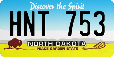 ND license plate HNT753
