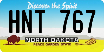 ND license plate HNT767