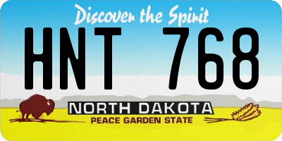 ND license plate HNT768