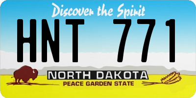 ND license plate HNT771
