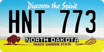 ND license plate HNT773