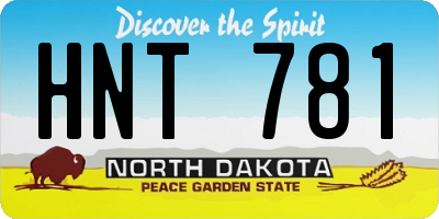 ND license plate HNT781