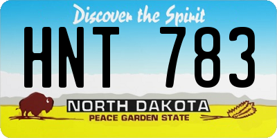 ND license plate HNT783