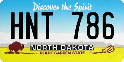 ND license plate HNT786