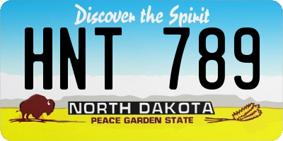 ND license plate HNT789