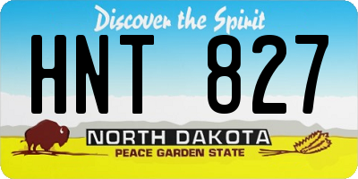 ND license plate HNT827
