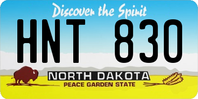 ND license plate HNT830