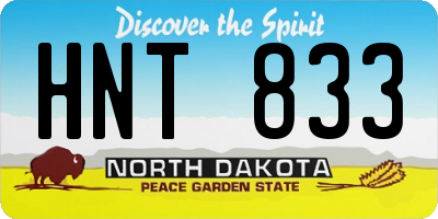 ND license plate HNT833