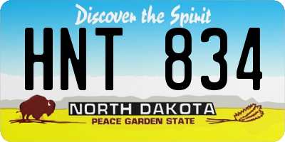 ND license plate HNT834