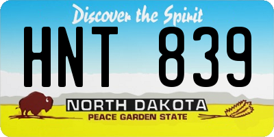 ND license plate HNT839