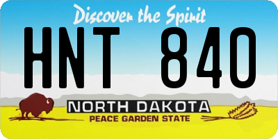 ND license plate HNT840