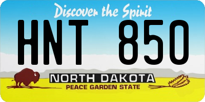 ND license plate HNT850