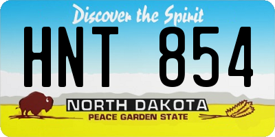 ND license plate HNT854
