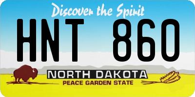 ND license plate HNT860